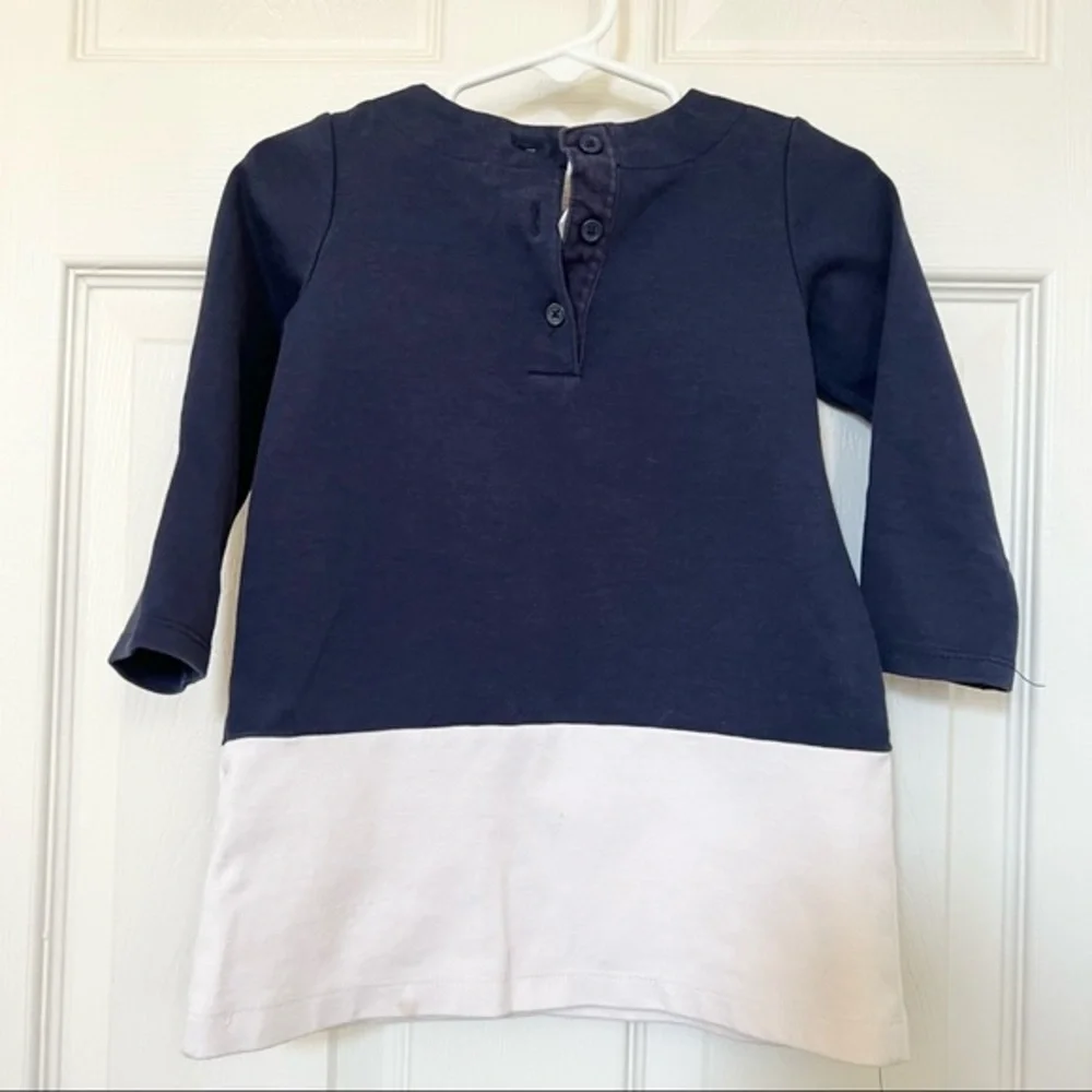 Gymboree| Toddler girl dress -blue with Purple Hearts pockets -Size 18-24 months